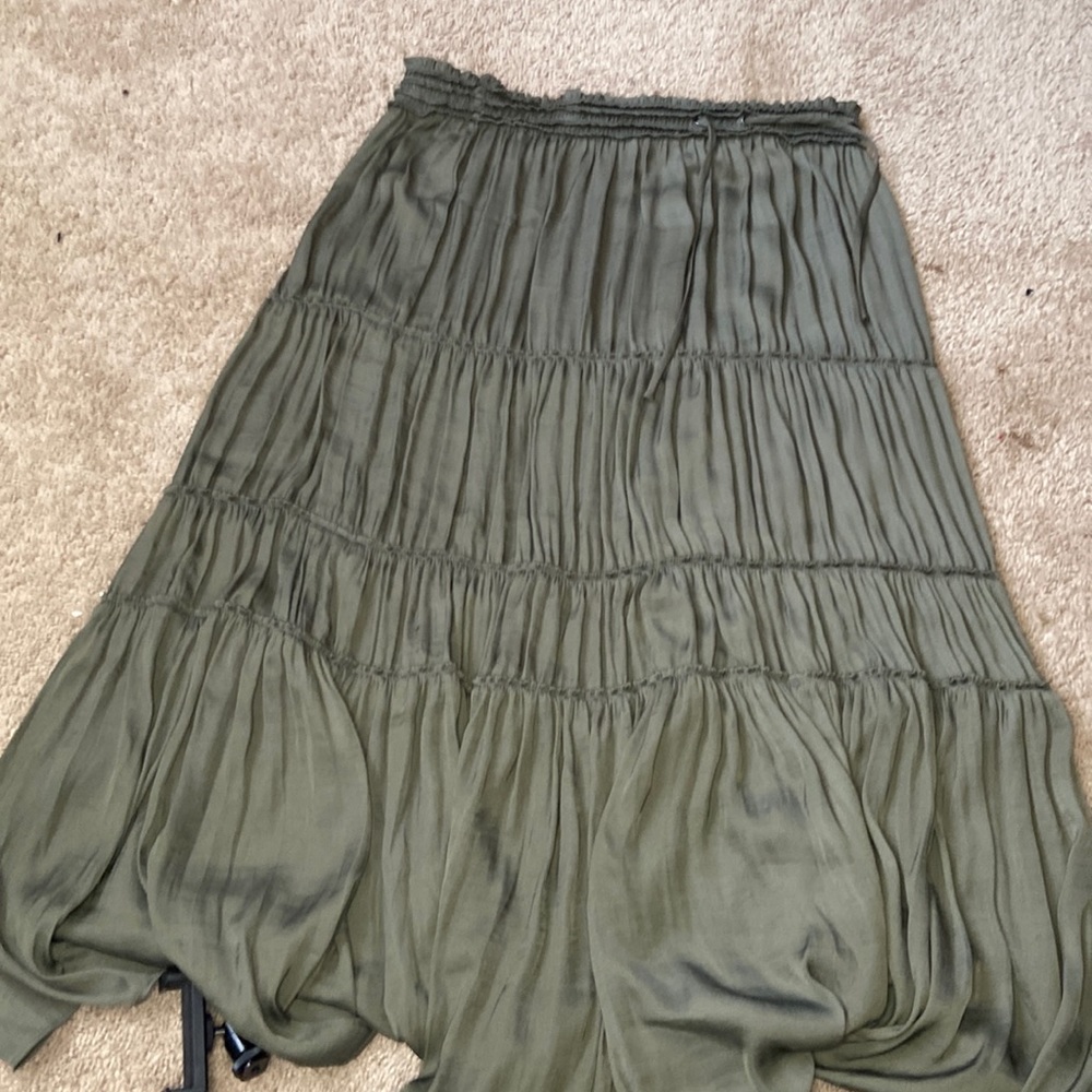 Green ruffle skirt